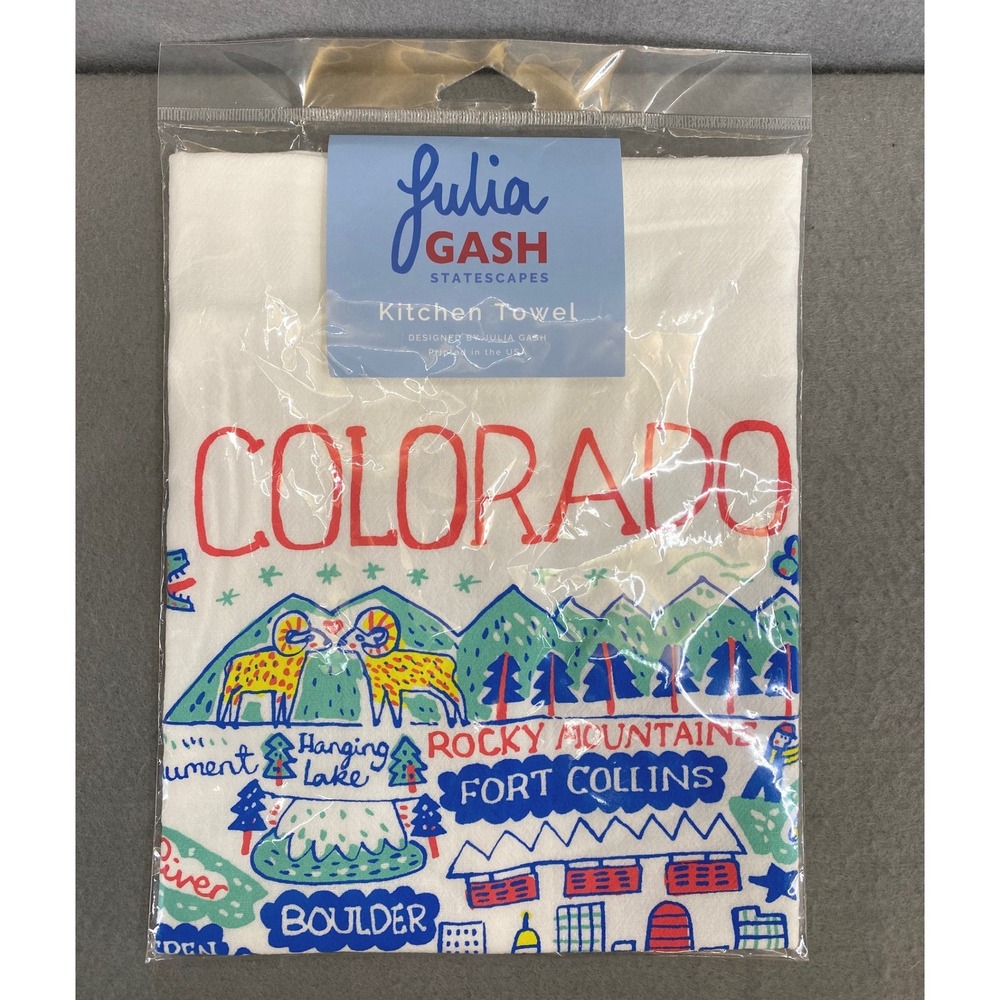 Julia Gash Statescapes Colorado Kitchen Towel 100% Cotton 18x36 New